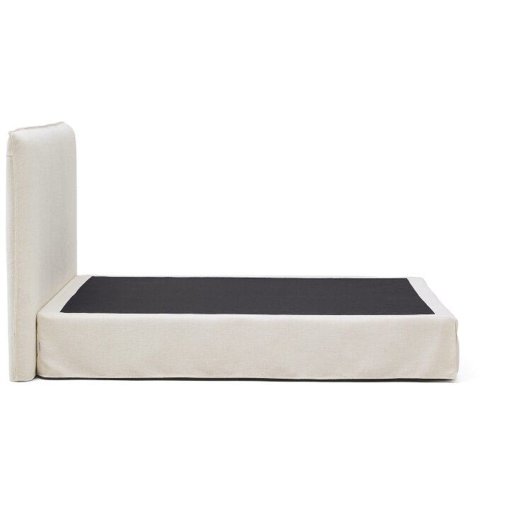 Кровать Jaira из белого шенилла со съемным чехлом для матраса 160x200 см