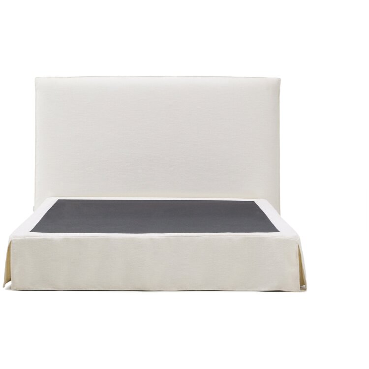 Кровать Jaira из белого шенилла со съемным чехлом для матраса 160x200 см