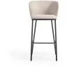 Ciselia Барный стул из бежевой синели и черной стали 75 см