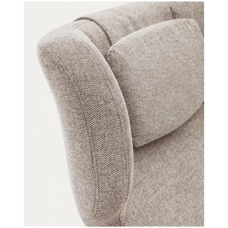 Zalina Вращающееся кресло с подлокотниками из бежевой синели