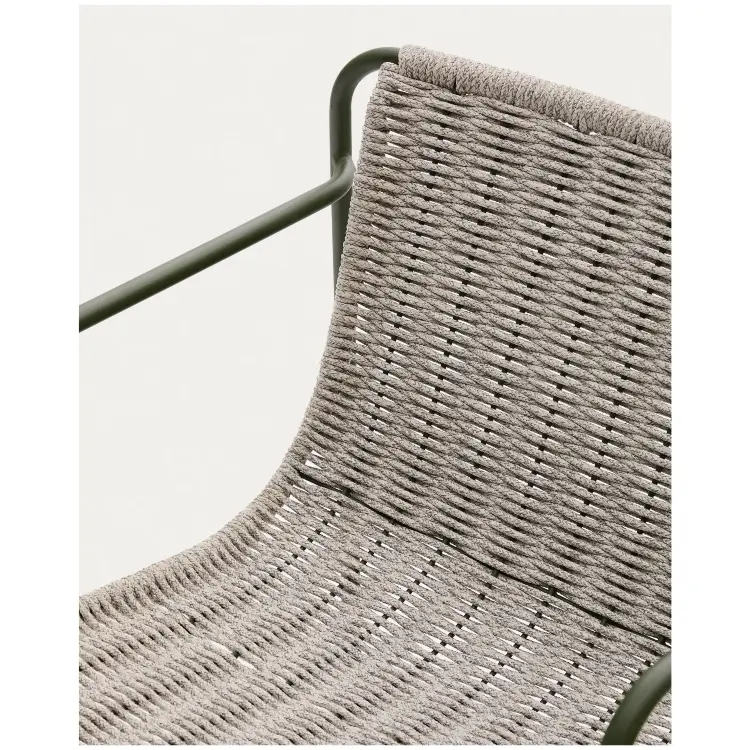 Стул Maurina из оцинкованной стали зеленого цвета и экрю и серым шнуром