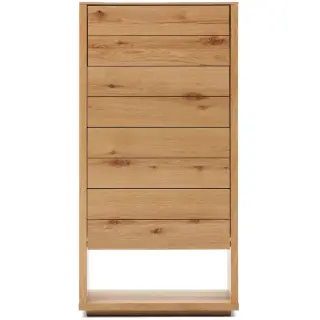 Alguema Комод с 3 ящиками из дубового шпона с натуральной отделкой 60 x 120 см