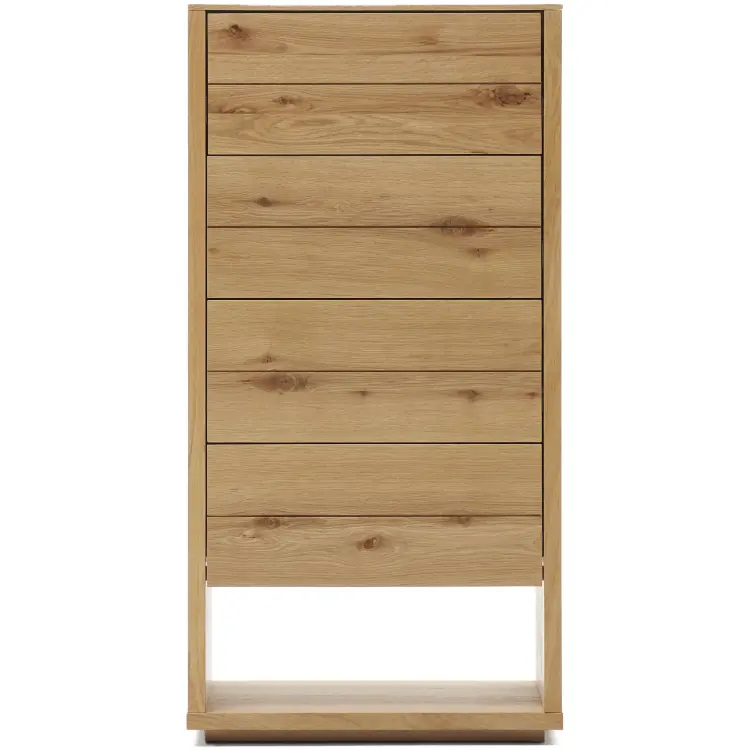 Alguema Комод с 3 ящиками из дубового шпона с натуральной отделкой 60 x 120 см