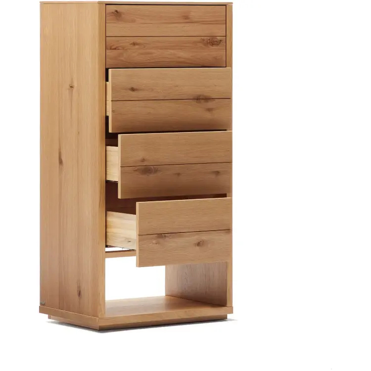 Alguema Комод с 3 ящиками из дубового шпона с натуральной отделкой 60 x 120 см