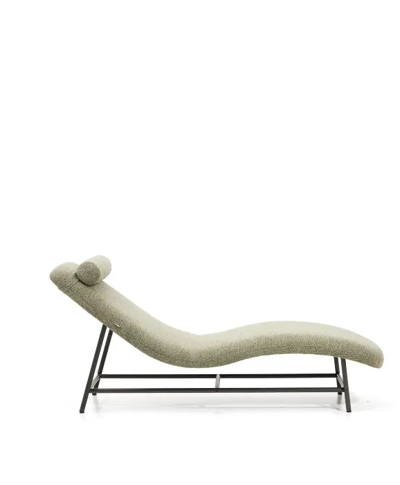Кушетка Osla из зеленого шенилла с ножками из матовой нержавеющей стали, 175 см