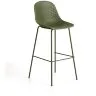 Уличный барный стул Quinby из зеленой стали и пластика, 75 см