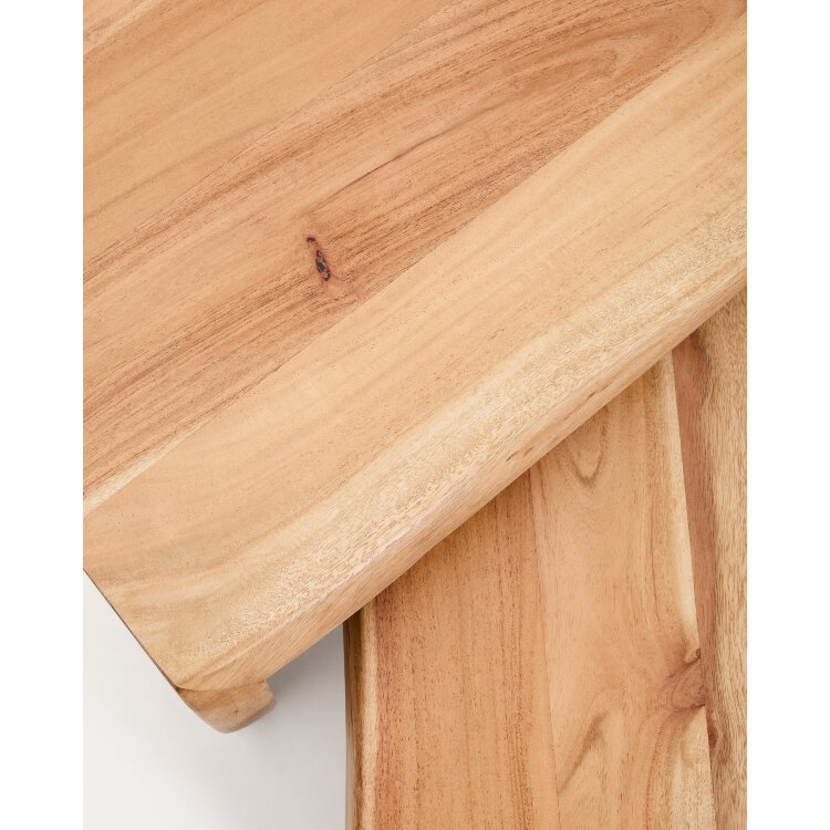 Комплект из 2-х столиков Lomiri из массива акации с выбеленной отделкой 50 x 42 см/34 x 42