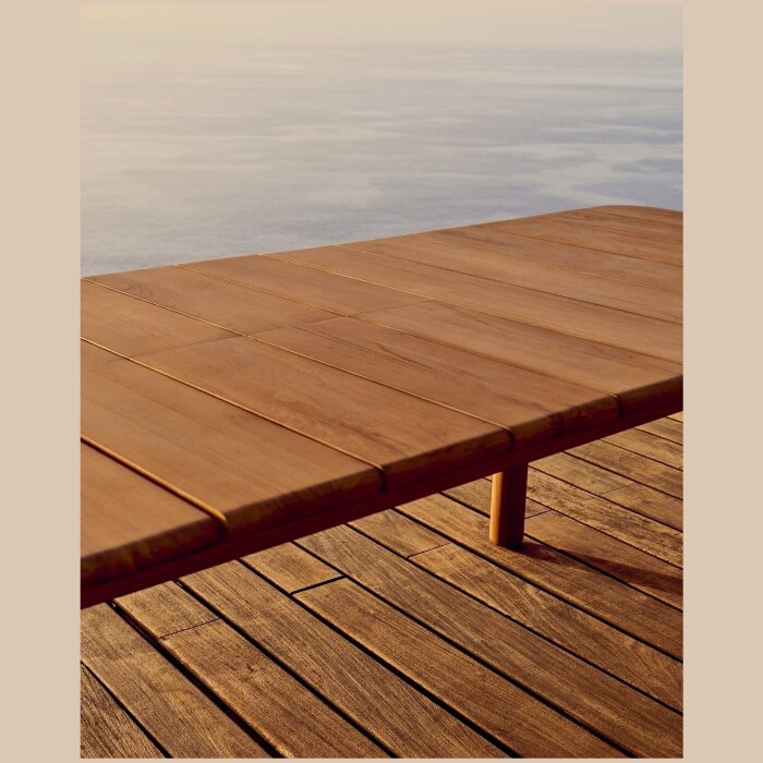 Раздвижной стол Turqueta из массива тикового дерева, 220 (294) x 100 см