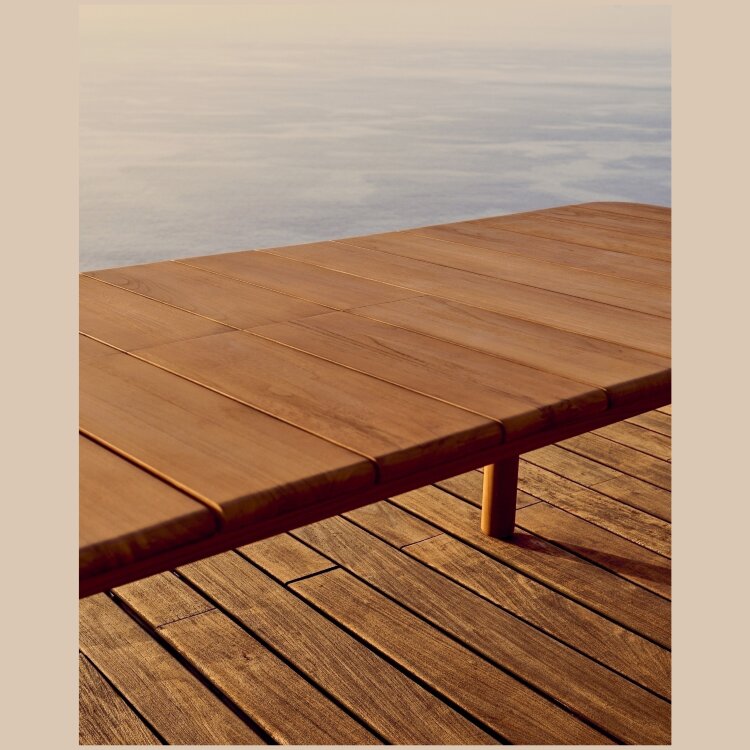 Раздвижной стол Turqueta из массива тикового дерева, 220 (294) x 100 см