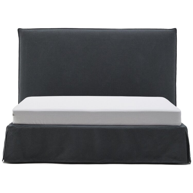 Кровать Jaira антрацитово-серого цвета со съемным чехлом для матраса 150 x 190