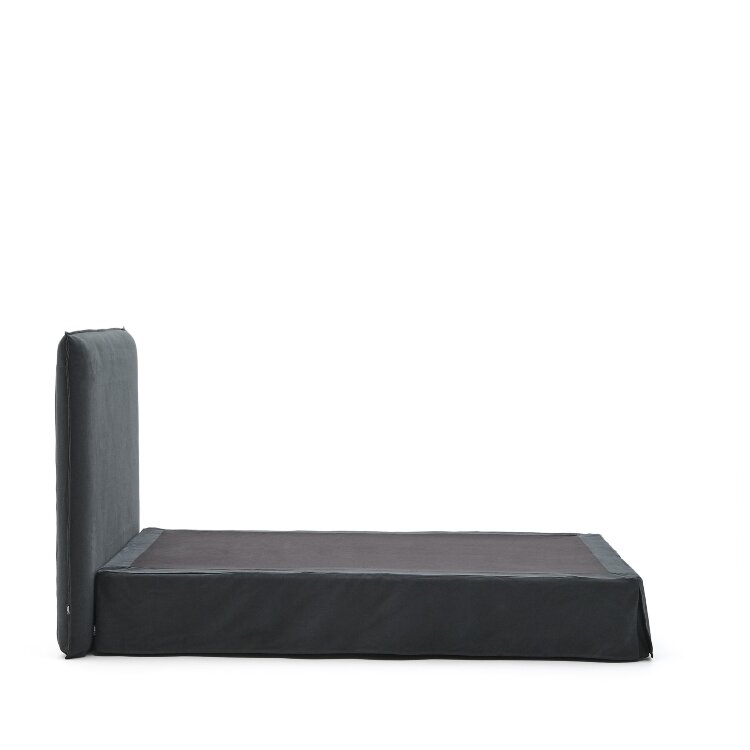 Кровать Jaira антрацитово-серого цвета со съемным чехлом для матраса 150 x 190