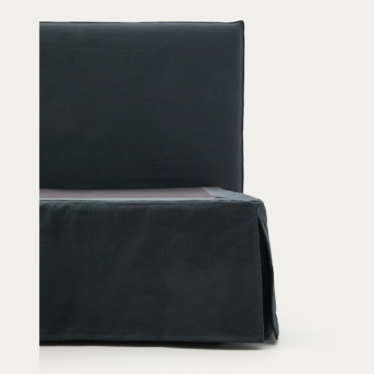 Кровать Jaira антрацитово-серого цвета со съемным чехлом для матраса 150 x 190