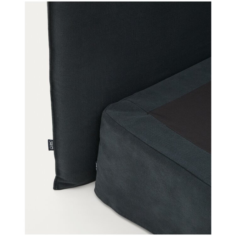 Кровать Jaira антрацитово-серого цвета со съемным чехлом для матраса 150 x 190