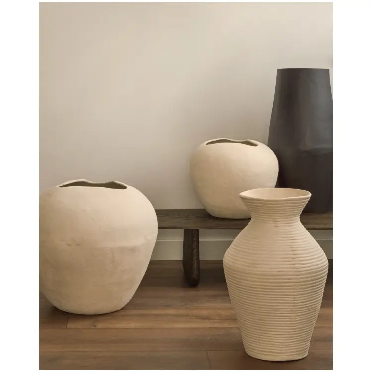 Pria белая ваза из папье-маше, 51 см