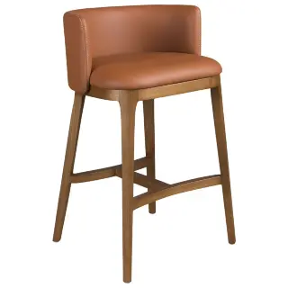 Барный стул 4158 из коричневой экокожи
