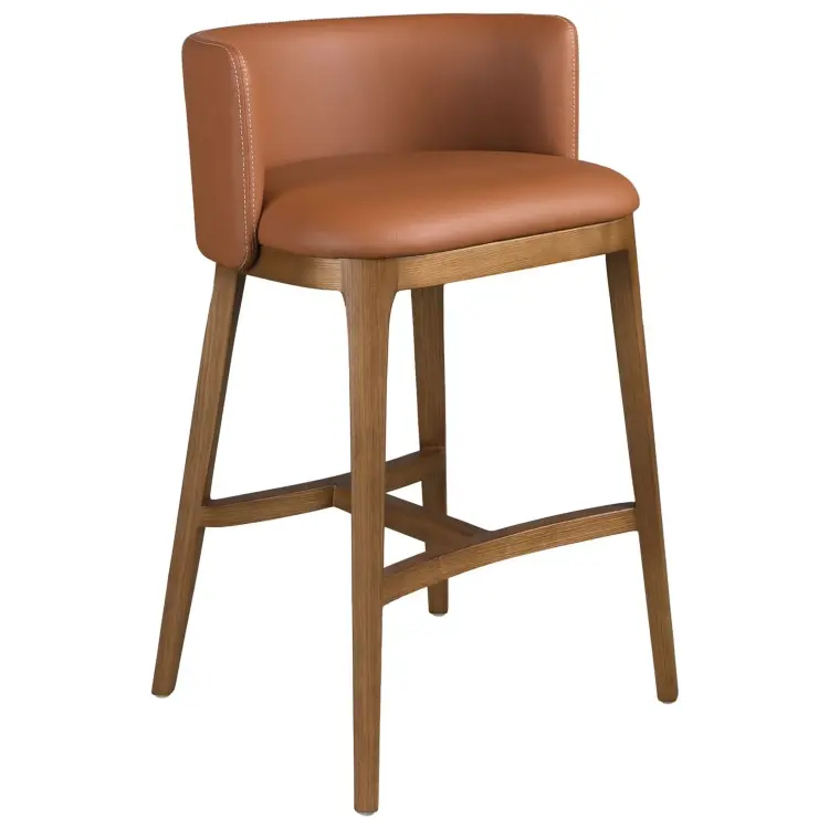 Барный стул 4158 из коричневой экокожи