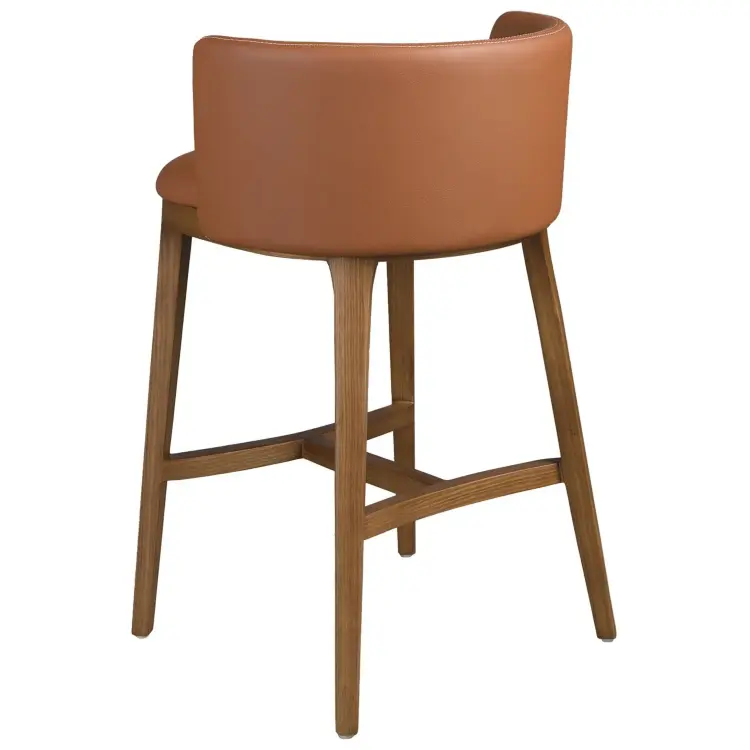 Барный стул 4158 из коричневой экокожи
