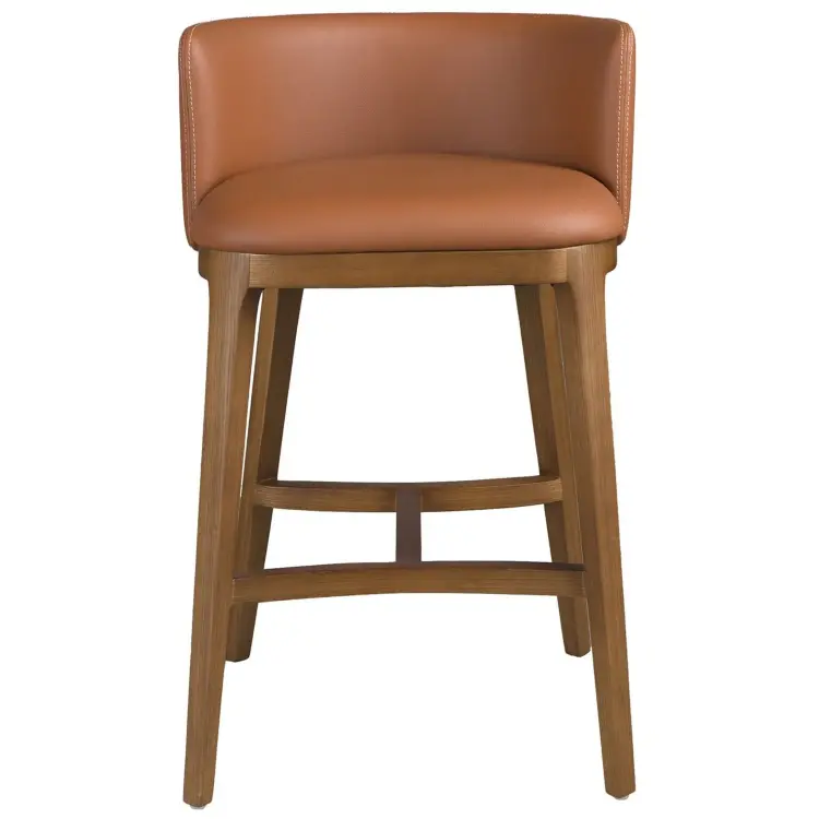 Барный стул 4158 из коричневой экокожи