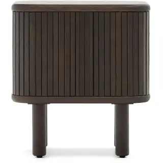 Mailen Прикроватная тумбочка из ясеневого шпона с темной отделкой 50 x 55 см