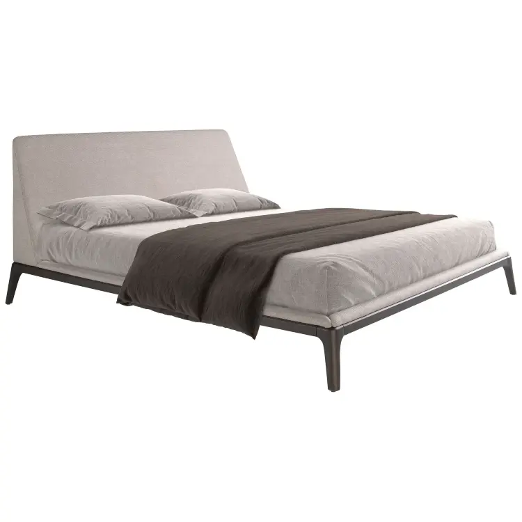 Кровать 7155/GC2223 из серой ткани