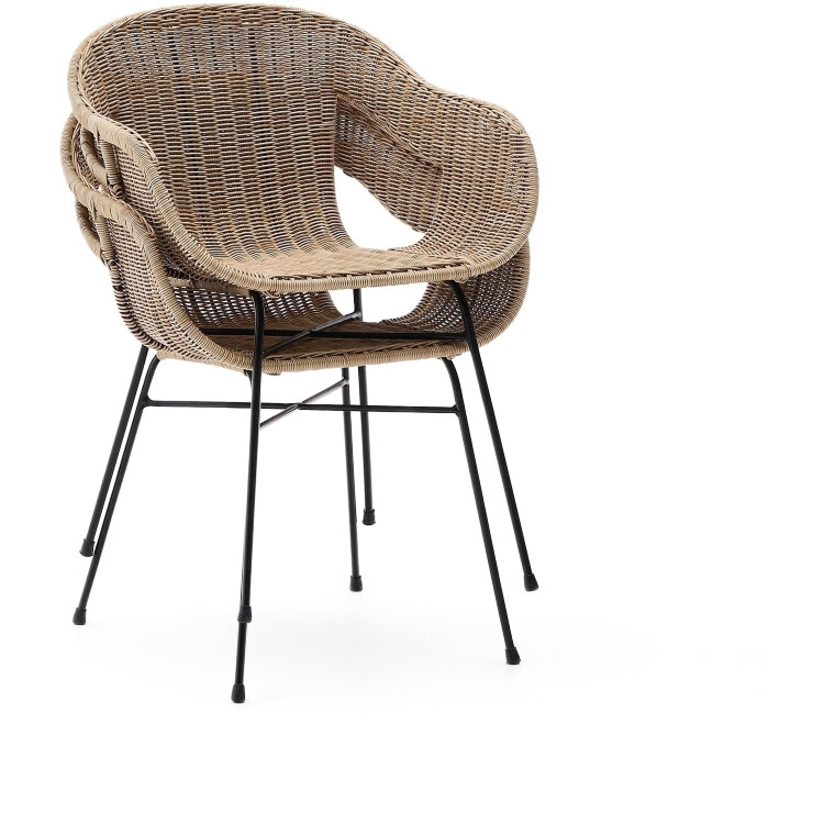 Стул Eltiera из искусственного ротанга с черной стальной конструкцией