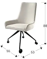 Стул на колесиках Diane белый