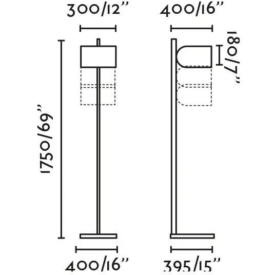 Торшер Stand Up черного и белого цвета E27 20W