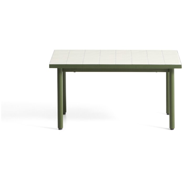 Уличный столик Maurina из зеленой стали с плиткой цвета экрю 81 x 51 см