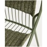 Уличный стул Atrani из оцинкованной стали и зеленой веревки