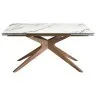Прямоугольный раздвижной обеденный стол 1157 из керамики в отделке под мрамор