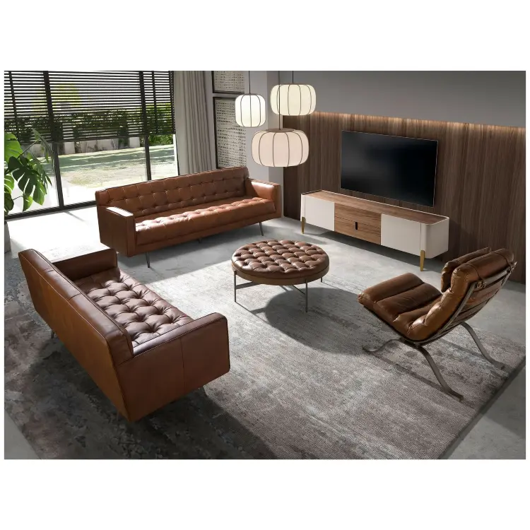 Кресло из темно-коричневой кожи модель 5161