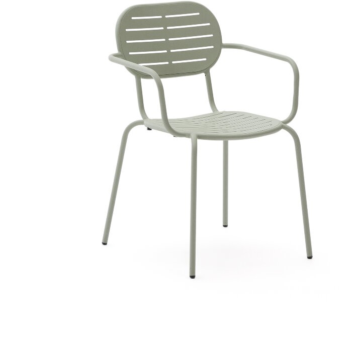 Уличный стул Brai с подлокотниками из оцинкованной стали бирюзового цвета