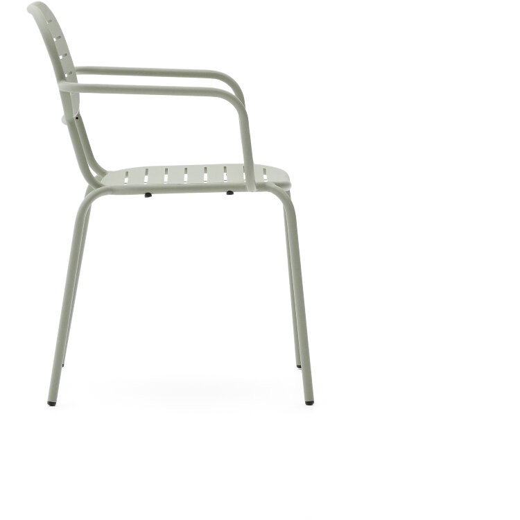 Уличный стул Brai с подлокотниками из оцинкованной стали бирюзового цвета