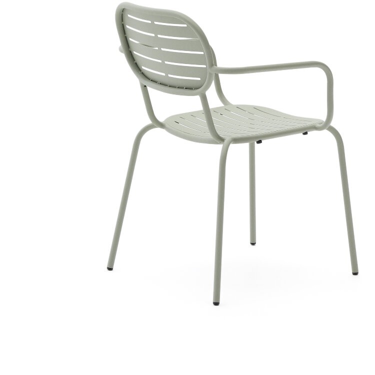 Уличный стул Brai с подлокотниками из оцинкованной стали бирюзового цвета