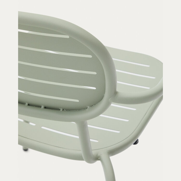 Уличный стул Brai с подлокотниками из оцинкованной стали бирюзового цвета