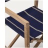 Уличный складной стул Vilara в сине-бежевую полоску из акации