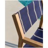 Уличный складной стул Vilara в сине-бежевую полоску из акации