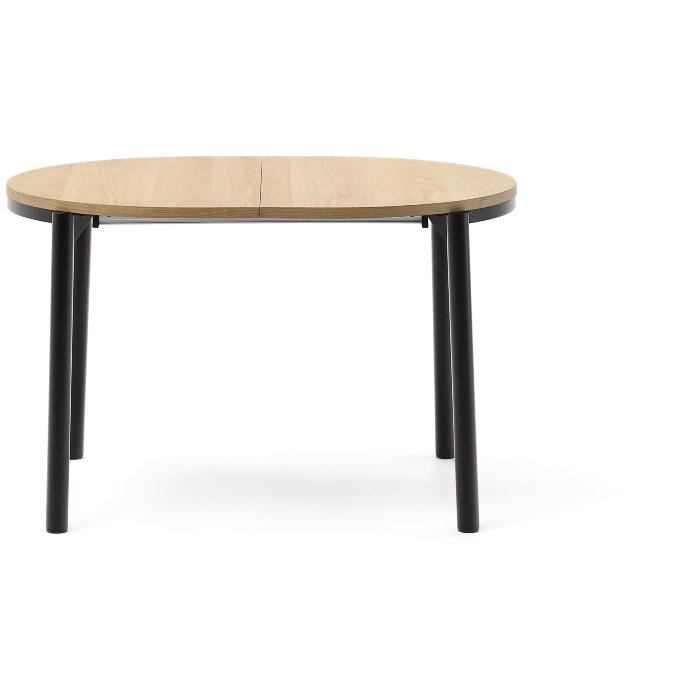 Montuiri круглый раздвижной стол из дубового шпона и черной стали