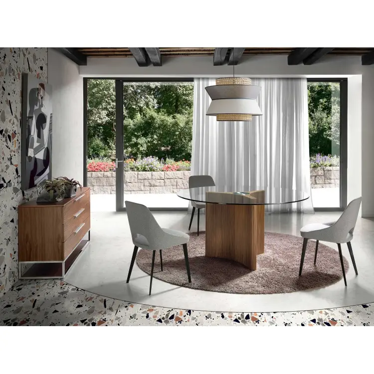 Обеденный стул A203 /4101 серый тканевый на металлических ножках