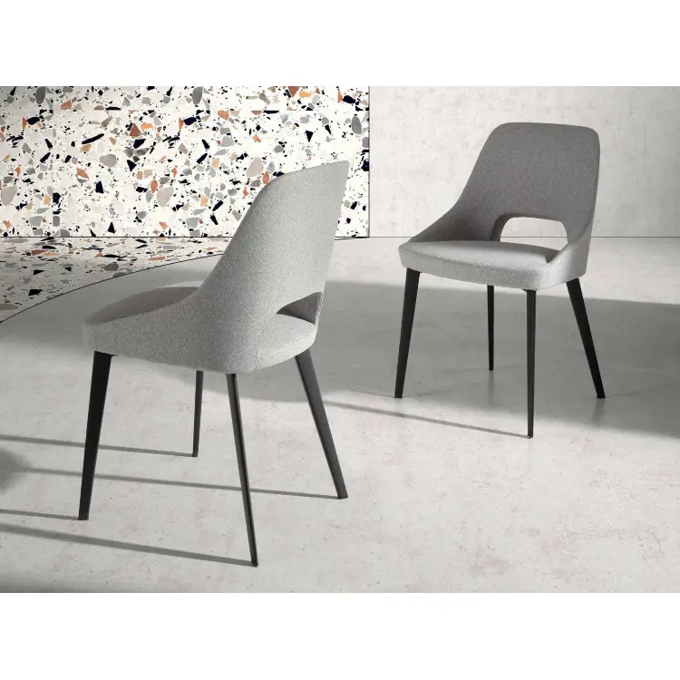 Обеденный стул A203 /4101 серый тканевый на металлических ножках