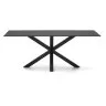 Argo Стол обеденный с черными ножками из стали и столешницей из черного стекла 200x100
