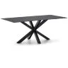 Argo Стол обеденный с черными ножками из стали и столешницей из черного стекла 200x100