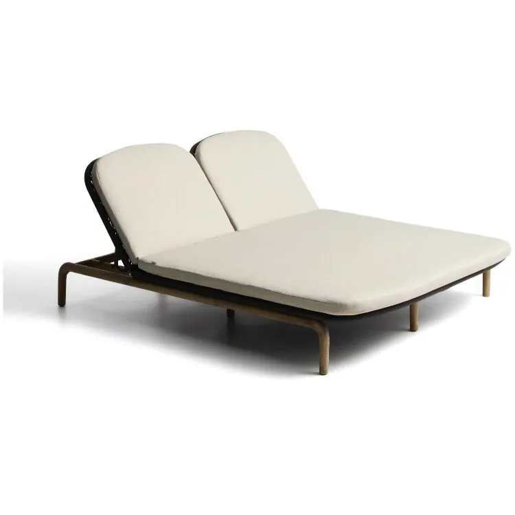 Двойной шезлонг Alipa из массива акации и веревки темно-серого цвета