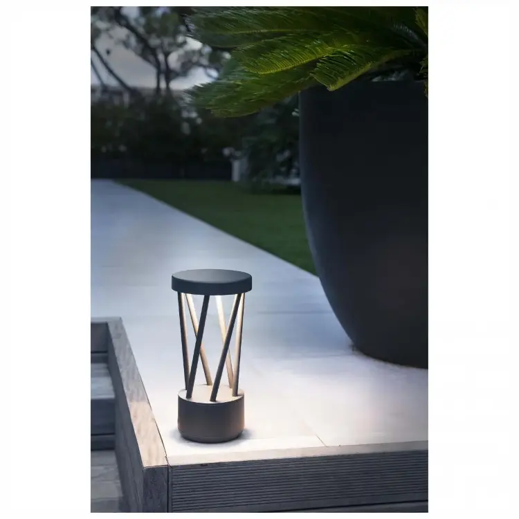 Ландшафтный светильник Twist темно-серый низкий