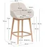 Полубарный стул Konna бежевого цвета с ножками из массива ясеня в светлой отделке, 65 см