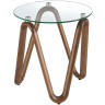 Приставной столик 2125/LT20048 из стекла и ореха