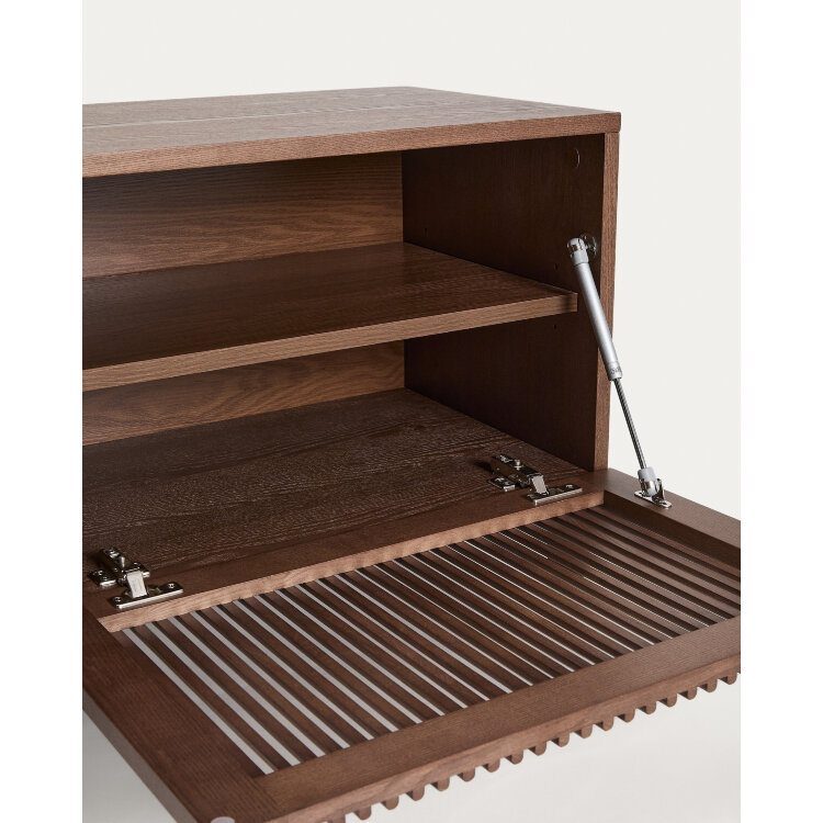 Тумба под ТВ Beyla из ясеня с отделкой под орех