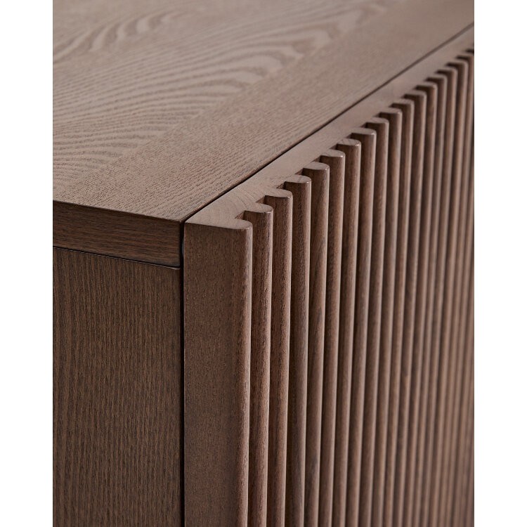 Тумба под ТВ Beyla из ясеня с отделкой под орех