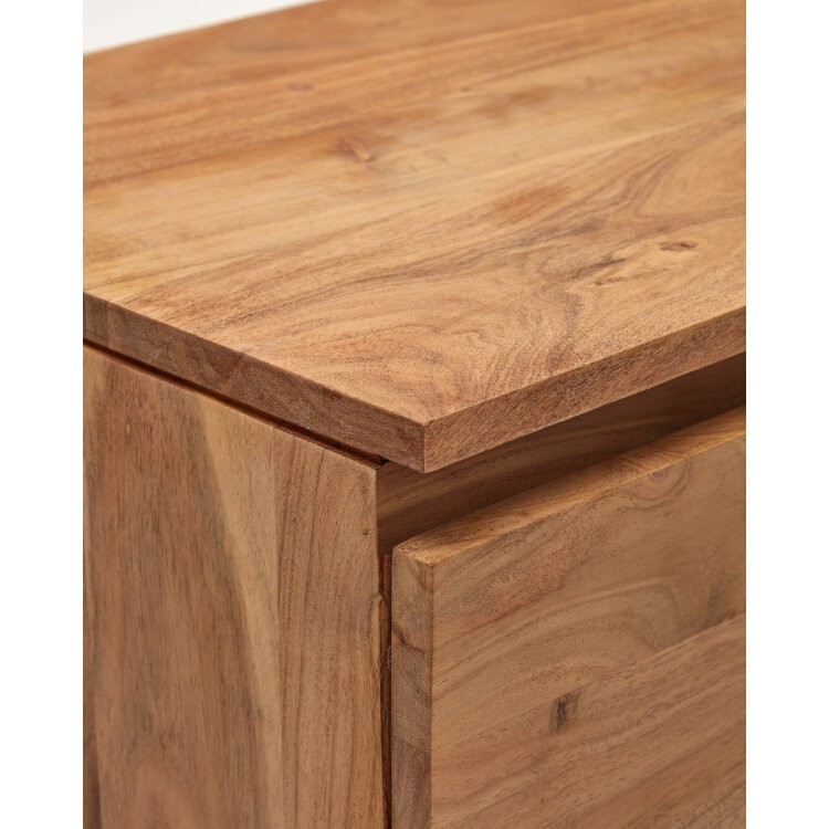 Тумба под телевизор Uxue с 3 дверцами из массива акации с беленой отделкой 150 x 58 см