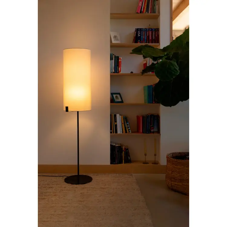 Торшер NILA L черный с белым абажуром 1xE27
